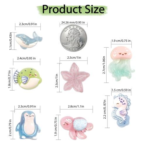 7 imanes decorativos para refrigerador en forma de animales marinos miniatura 2