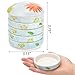 Yesland Ceramic Paint Palette, 5 Layers Stackable Mixing Trays Set, Round Porcelain Watercolor Palettes Sauce Dishes with Lid for Artist Gouache Pigment Chinese Watercolor Ink Mixing, Flower Pattern