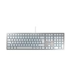 6 praktische Zusatztasten CHERRY KC 6000 Slim USB Tastatur, silber