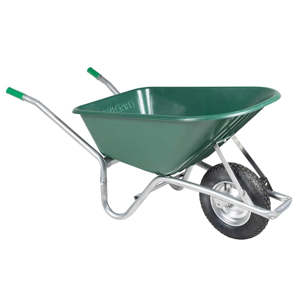 Gecheer Carretilla Verde 90 L 150 kg Acero galvanizado y plástico,Carretilla de Transporte Ligera, cómoda y Plegable