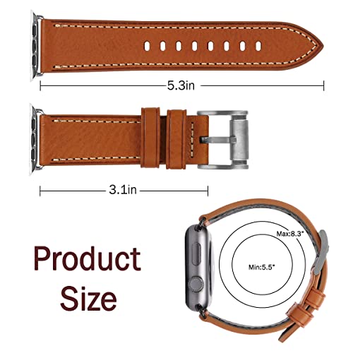 Image of HUAFIY Compatible for Apple Watch Bands 42mm 44mm45mm46mm 49mm 38mm 40mm41mm, Genuine Leather Band Strap for iWatch Series 11 /10 /9 /8,7,6,5,4,3,2,1, Ultra3 2 1