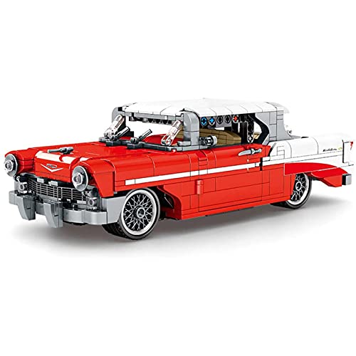 FYHCY Technic Classic Cars Bausatz, Retro-Autospielzeug zum Zurückziehen, Sammlerautomodell, Bausteine kompatibel mit… – Bild 3