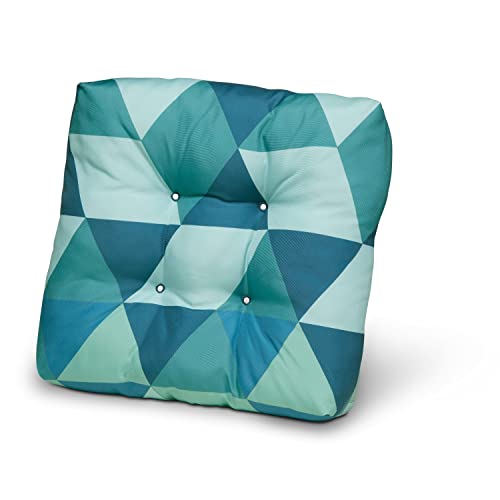 Duck Covers Water-Resistant 19 X 19 X 5 Inch Indoor Outdoor Seat Cushions, Blue Lagoon Geo, 2-Pack, Outdoor Patio Cushions #TOP2