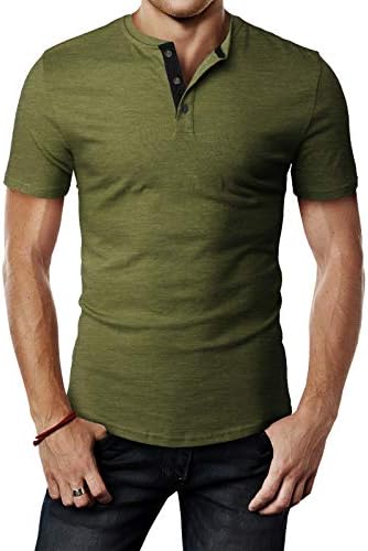 H2H Mens Casual Premium Slim Fit Henley T-Shirts Short Sleeve Lightweight H2H Mens Casual Premium Slim Fit Henley T-Shirts Short Sleeve Lightweight