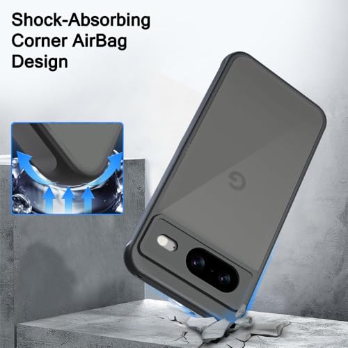 Image of TheGiftKart Hybrid Matte Frosted Translucent Back Cover Case for Google Pixel 8 | Shockproof Design | Camera Protection Module | Hard Back Cover Case for Google Pixel 8 (PC & TPU, Frost Black)