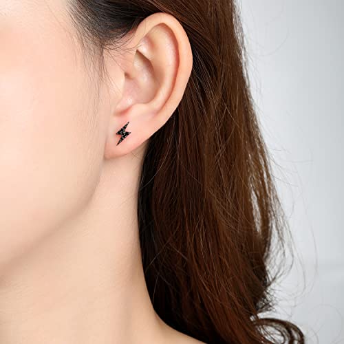 Girls 925 Sterling Silver Post Earrings | Pave CZ Black Cross Earrings for Women Men3