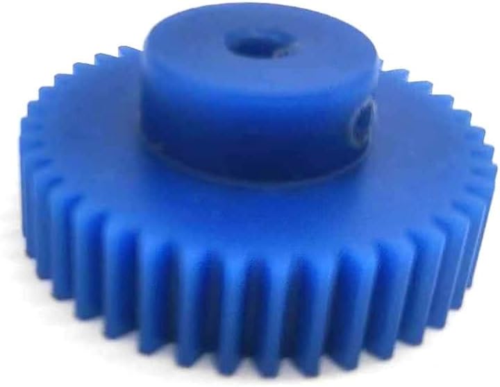 Plastic Motor Gear,1pcs Spur 1 Module 18 Teeth Cylindrical with Step 1M 18T Blue Nylon Straight 20mm Diameter Pinion Spindle(7mm bore)