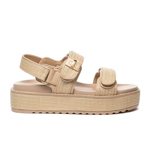 Rihero Women's Comfortable Open Toe Platform Sandals Fashion One Band Summer Dressy Flatform Sandals2