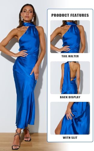 Halter Bridesmaid Dresses 2025 Long for Women Satin Formal Evening Gowns TN3733