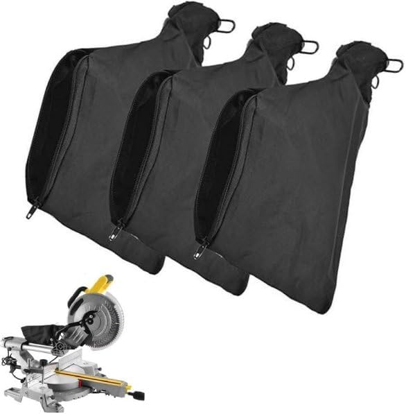 3 Pcs Evolution Mitre Saw Dust Bag, Sander Dust Bags, Anti-Dust Saw Dust Cover Bag with Zipper, for Belt Sander Parts Miter Saw Accessories, Easy Carry and Store(Black)