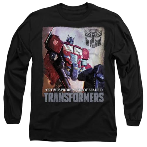 Popfunk Transformers Generations Optimus Prime Comic Cover Unisex Adult Long-Sleeve T Shirt, Black, Large