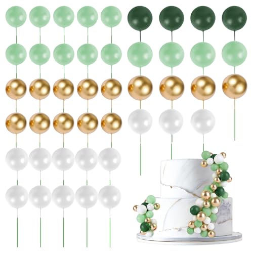 URAQT Gâteau Balle Décoration, 45 Pièces Decoration Gateau Anniversaire, pour gâteau d'anniversaire, mariage, pâtisserie Mariage Fête Célébration,A-2