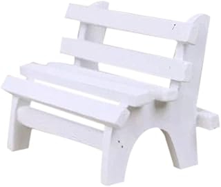 GANAZONO Banco Banco De Jardim Em Miniatura Pequeno Mobiliário Em Miniatura Mini Móveis Banco Branco Cadeira De Varanda Em Miniatura Banco De Jardim Decorativo Cadeira De Varanda Estatueta