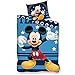 Disney - Poszewka na kołdrę Mickey Star, Dwustronny niebieski, Dzieci, 140x200cm, 1 osoba, 100% bawełna