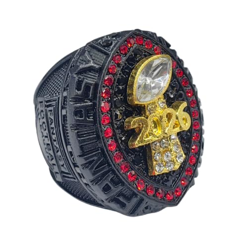 TUOYU Custom 2026 Fantasy Football Championship Rings Trophy (Black-RD) by TUOYU - Used condition - Image 2