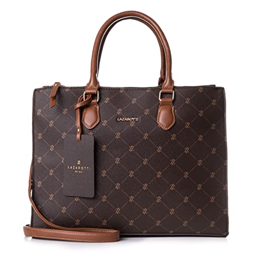 Lazarotti Palermo Henkeltasche Damen | Handtasche mit Umhängeriemen & Henkel | großer Business Shopper 34,5 cm