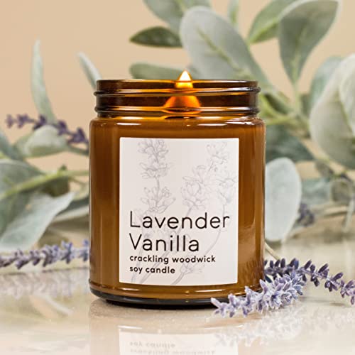 Lavender Candles For Home, Soy Vanilla Scented Candle, Scented Candles For Home, Candle Gifts For Women, Candles Aromatherapy, Kitchen Candle, Soy Natural Candles Non Toxic, Wood Wicked Candles - 9Oz #TOP4