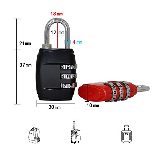 Cadenas à code pour bagages et valises : lot de 2 protections à 3 chiffres - 3