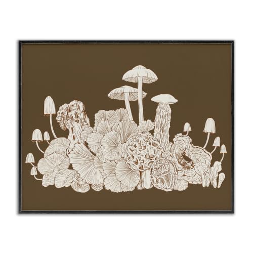 Stupell Industries Mushroom Cluster Sketch Brown Boho Forest Forage, Design by Ziwei Li