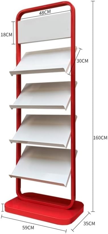 Magazine Rack, Promotional Material Racks Multi-Layer Magazine Racks Books and Newspapers Display Racks Sub Business Hall Custom Floor Sloping Newspaper Racks Brochure Display Stand(Blue)