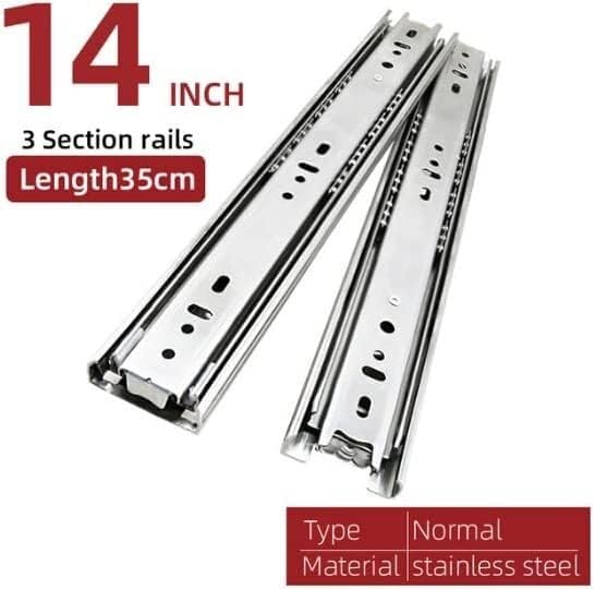 フルエクステンション引き出しランナー スライド トラックガイドグライド 交換用レール 10~22インチ ステンレススチール 引き出し★新作・2026年★人気★