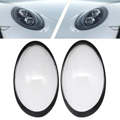 AMPSTOE A Set Front Headlight Lens Cover +Glue Compatible with Porsche 991 911 Targa/Carrera 2013-2018 Left & Right