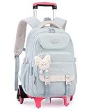 GRANDE CAPACITÉ - Mesurant 33 × 20 × 46 cm (L × l × H), ce sac d ecole a roulette dispose d'un compartiment principal spacieux et de plusieurs sections indépendantes, offrant un espace de rangement suffisant pour tous vos essentiels. Il peut accueillir des ordinateurs portables jusqu'à 15,6 pouces