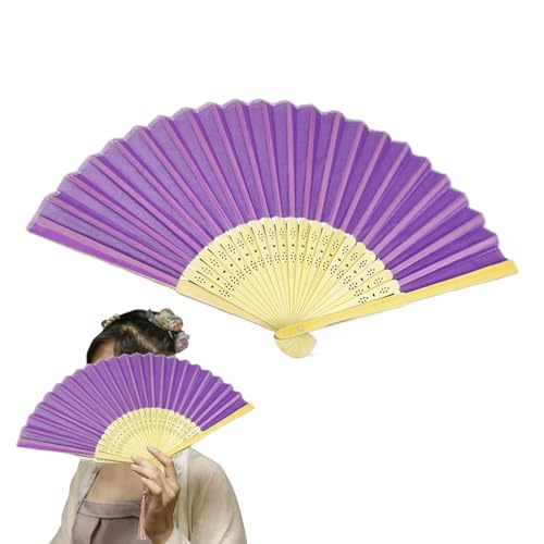 Ventiladores plegables portátiles: encantador elegante ventilador de seda vintage, ventilador plegable de madera japonés, ventiladores de mano retro de 8 pulgadas | Dancing Performance Prop, accesorio Ventiladores plegables portátiles: encantador elegante ventilador de seda vintage, ventilador plegable de madera japonés, ventiladores de mano retro de 8 pulgadas | Dancing Performance Prop, accesorio