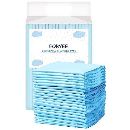 FORYEE Almohadillas desechables de 23 x 36 pulgadas para incontinencia con diseño de alta absorción y a prueba de fugas, 40 unidades, color azul