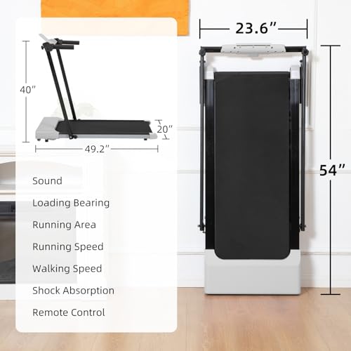 Caminadora plegable eléctrica para casa 2.0HP 265 lb miniatura 3