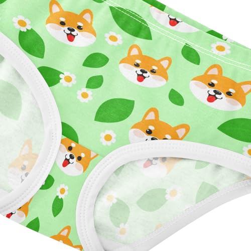 Cute Dog Flowers Floral Green Toddler Girls's Underwear 2T 23018864