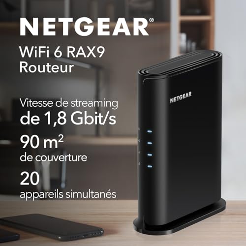 NETGEAR Nighthawk RAX9 Routeur sans fil commutateur 4 ports 1GbE Wi Fi 6 Bi bande - vue 4