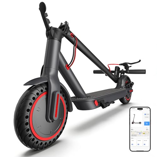 Electric Scooter Adult 350W/500W Motor, Top Speed 19/22 mph, Max 18/22 Miles Ranges, Foldable E Scooters for Adults with Cruise Control APP Control Double Braking for Commuting