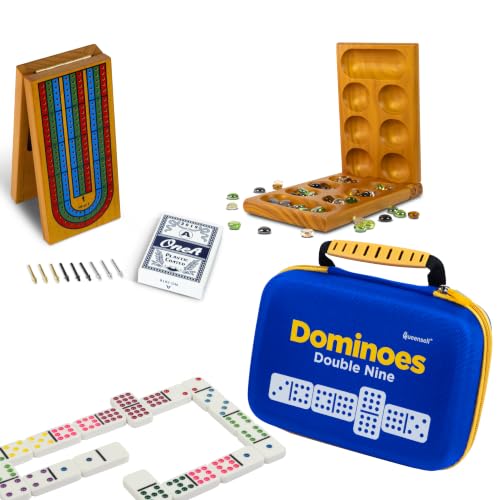 Queensell Double 9 Dominoes + Mancala + Cribbage miniatura 1