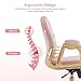 BarberPub Ergonomic Nail Tech Chair with Lumbar Support, Adjustable Manicure Chair with Armrests, Comfy Home Office Chairs with 360-Degree Swivel Wheels for Beauty Salon 3567 (Pink)