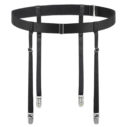 Yuanan Women's Plus Size Thigh Garter Belts High Elastic Garter Belt, Adjustable Thigh Garters Belts Thighs High Stockings Black