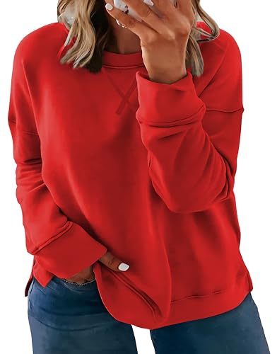 Women's Plus Size Casual Crew Neck Sweatshirt Soft Long Sleeve Pullover Tops XL-5XL