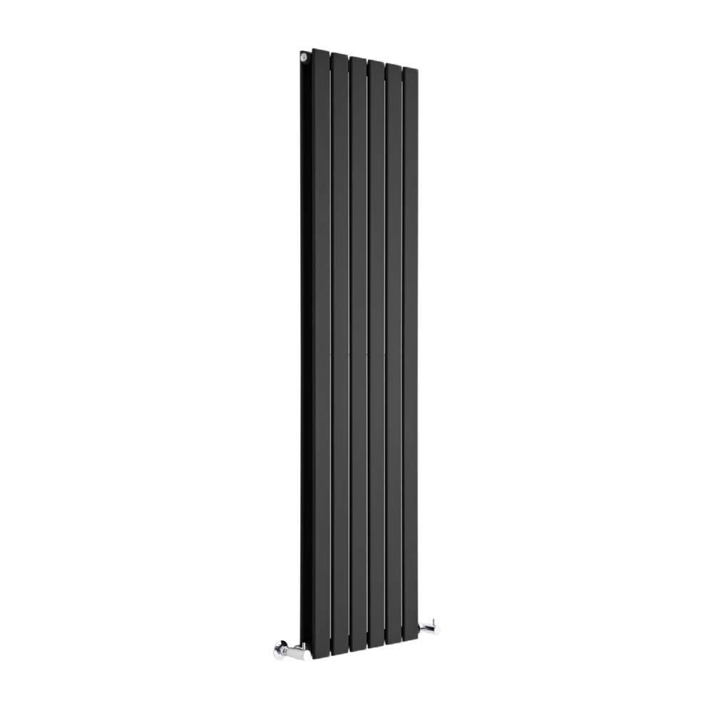 Milano Black Alpha Vertical Double Flat Panel Radiator - 1600Mm X 420Mm