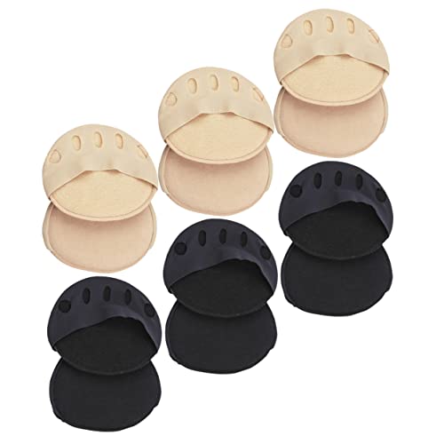PACKOVE 6Pairs Women Invisible Half Socks Comfortable Forefoot Socks with Separated Toe Design for High Heels and Sandals and Skin Tone Colors