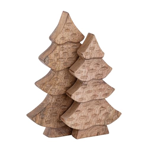 Amago home Tannenbaum 2er Set Dekofigur H23/20cm Tanne Holz...