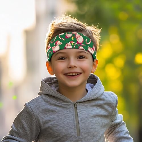 Children's 4 Pieces Athletic Headbands for Sports Wicking Elastic Headscarf Breathable Sweatbands Boy Girl Toddlers2