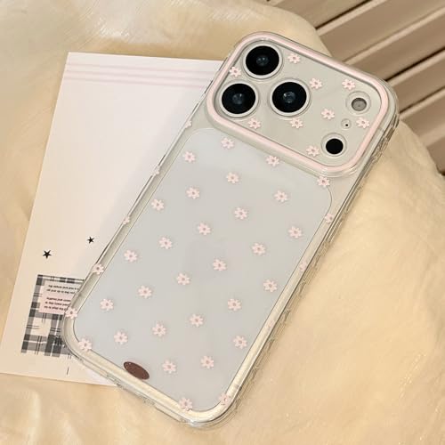 Coque iPhone 14 Pro Max transparente antichoc fleur rose silicone