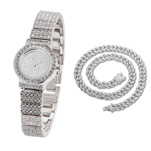 Image of Halukakah Kids' Diamond Watch Sparkling Starry: 18k Real Gold /Platinum Plated,Elegant & Casual Round Dial,Full of Diamonds,Stainless Steel Band Quartz Watch,Present for Boys and Girls
