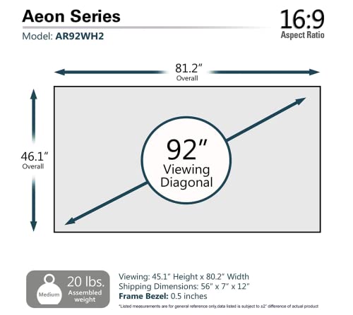 Image of Elite Screens Aeon Series, 120 inch16:9, Home Theater Fixed Frame Edge Free Borderless Projector Screen, CineWhite UHD-B Front Projection Screen, AR120WH2