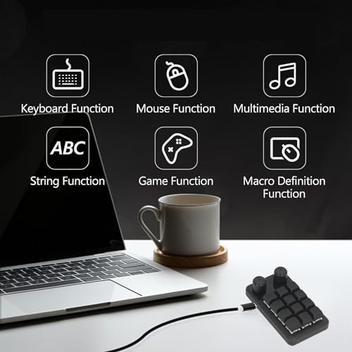 Clavier de jeu mécanique programmable RGB 12 touches 2 molettes PC - 6