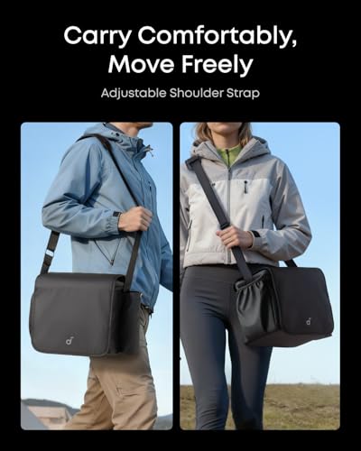 Image of Soundcore Nebula Portable Carry Bag for P1&P1i Projector, Compact and Lightweight Travel Case with Adjustable Storage, Shoulder Strap, and Durable Waterproof Polyester Fabric
