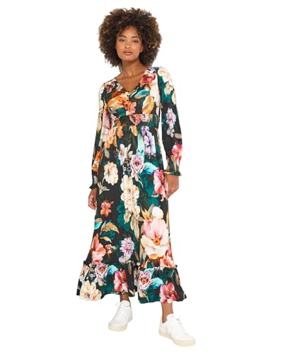 Image of Joe Browns Women's Autumnal Floral Print Jersey Maxi Dress, Petite, Multi, UK 10