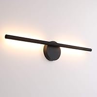 Vista 8 de Aipsun Aplique de pared negro giratorio 360° LED negro lámpara de pared para dormitorio, sala de estar, hotel, pasillo, pasillo, blanco cálido, 3000