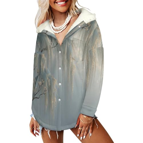 Veste à capuche polaire chaude pour femme blouson d'hiver avec poches