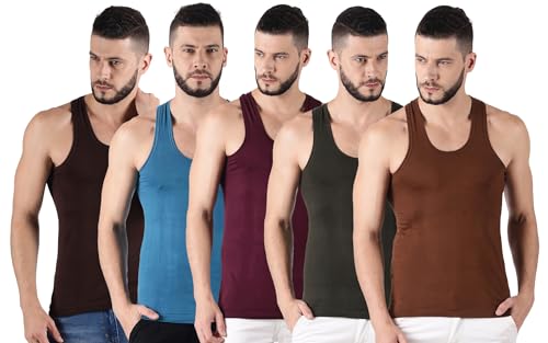 Image of Dollar Lehar Men Combed Cotton Round Neck Vest -Colour May Vary